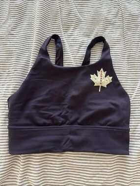 lululemon athletica Black Sports Bra with Maple Leaf Patch